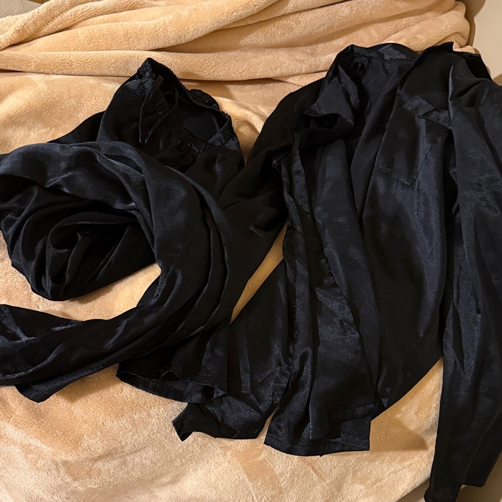 Chic Black Pajama Set